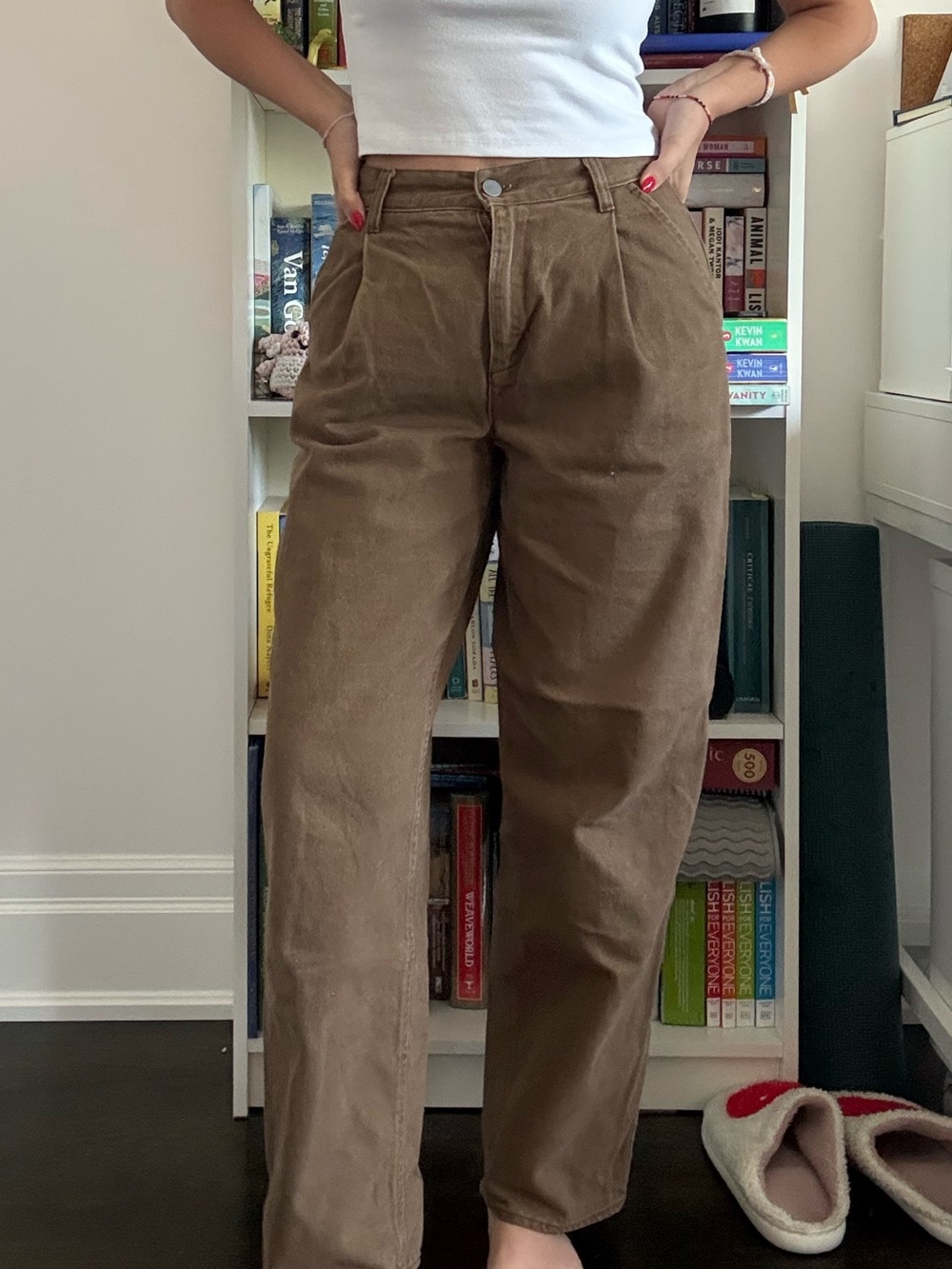 OAK + FORT Straight-Leg Jeans in Brown